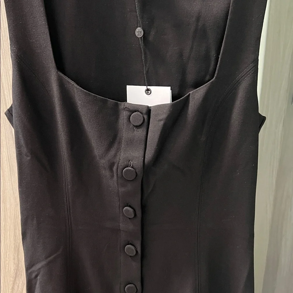 NWT Rumored Mayfair Black Button-Down midi Dress 2 - Picture 3 of 7